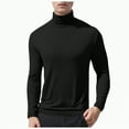 thumbnail image 1 of TOWED22 Mens Ribbed Slim Fit Knitted Pullover Casual Turtleneck Sweater(Black,M), 1 of 4