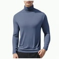 thumbnail image 1 of TOWED22 Mens Ribbed Slim Fit Knitted Pullover Casual Turtleneck Sweater(Blue,XL), 1 of 5