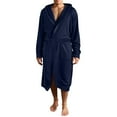 thumbnail image 1 of TOWED22 Mens Robe Hooded Big and Tall - Long Plush Fleece Bath Robe with Hood and Pockets- Gift Men and Teens(A04-Blue,XXL), 1 of 4