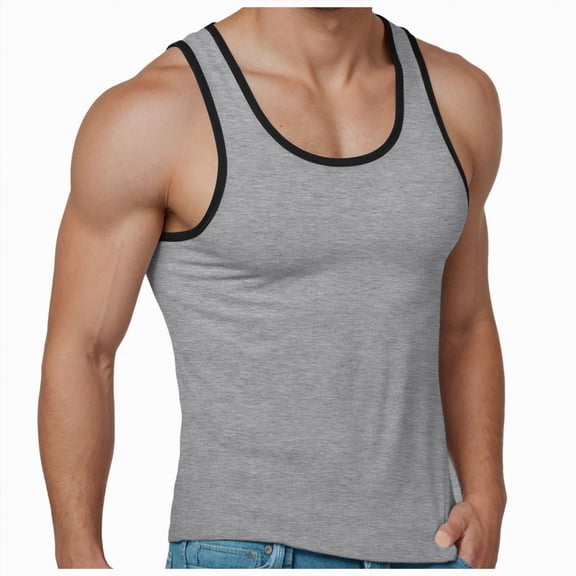 TOWED22 Mens Sport Tank Top for Bodybuilding Gym Athletic Jogging Running,Fitness Training Workout Sleeveless Shirts(Grey,L)