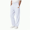 thumbnail image 1 of TOWED22 Mens Sweatpants Baggy Straight Wide Leg Open Bottom Casual Pants Elastic Waist Workout Athletic Joggers Pockets Sweat Pants(White,S), 1 of 5