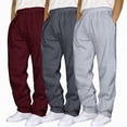 thumbnail image 1 of TOWED22 Mens Sweatpants Open Bottom Baggy Sweat Pants for Men Straight Leg Fleece Loose Fit Gym Athletic Sweatpants Pockets(Wine,XL), 1 of 4