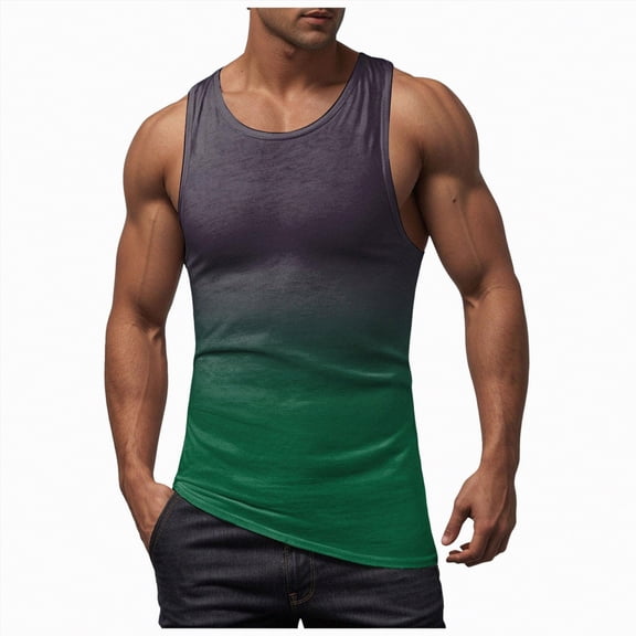 TOWED22 Mens Tank Tops Beach Big and Tall Quick Dry Sleeveless Shirts-Perfect for Summer Beach Trips and Casual Occasions(Dark Green,XXL)