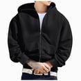 thumbnail image 1 of TOWED22 Mens Zip Up Hoodie Fleece Zipper Hooded Jacket Sweatshirt Lightweight with Pockets Long Sleeve Solid Color Drawstring Hoodies,Black,S, 1 of 9