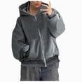 thumbnail image 1 of TOWED22 Mens Zip Up Hoodie Fleece Zipper Hooded Jacket Sweatshirt Lightweight with Pockets Long Sleeve Solid Color Drawstring Hoodies,Dark Gray,M, 1 of 9