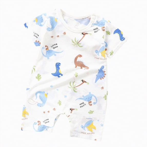 TOWED22 Newborn Baby Boy Easter Outfit Short Sleeve Print Jumpsuit Newborn Summer Romper Shortalls Light Blue,12-18 M