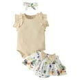 thumbnail image 1 of TOWED22 Newborn Baby Girl Clothes Cute Goose Outfit Infant Sleeveless Waffle Romper Tops Ruffle Shorts Summer Spring Set(Blazer,3-6 M), 1 of 7