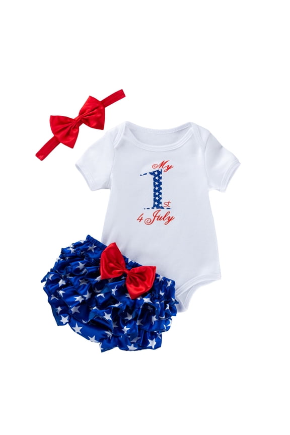 Newborn Baby Girl Clothes Daddys Girl Short Sleeve Romper Floral Shorts Headband Infant Summer Outfits(Blazer,9-12 M)