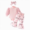 thumbnail image 1 of TOWED22 Newborn Baby Girl Clothes Fall Winter Outfits Infant Girls Long Sleeve Ruffle Romper Bell Bottoms Pants Sets,6-9 M, 1 of 7
