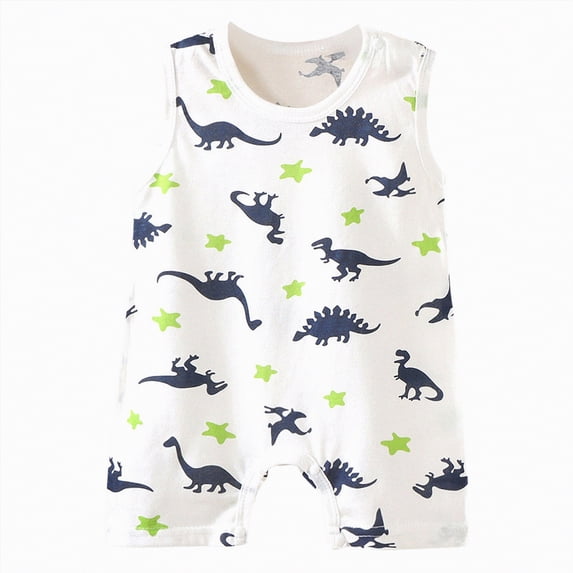 TOWED22 Newborn Baby Girl Clothes Infant Cute Print Romper Summer Outfit for Girls Ruffle Sleeve Bodysuit Jumpsuit Green,12-18 M