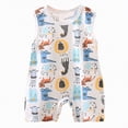 thumbnail image 1 of TOWED22 Newborn Baby Girl Clothes Infant Cute Print Romper Summer Outfit for Girls Ruffle Sleeve Bodysuit Jumpsuit Sky Blue,18-24 M, 1 of 4