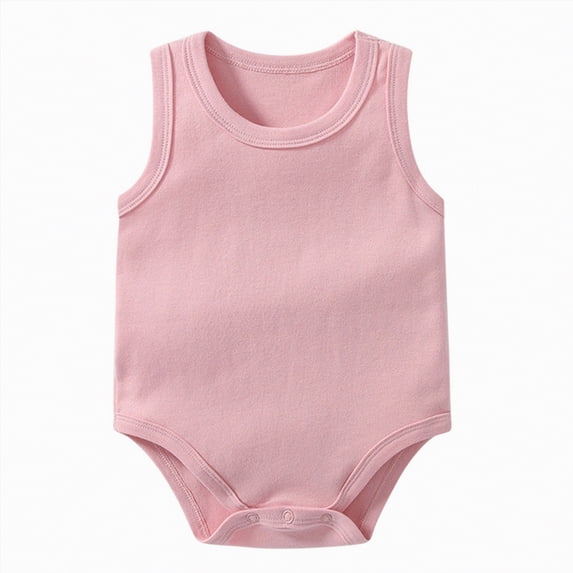 TOWED22 Newborn Baby Girl Clothes Ruffle Sleeve Solid Smocked Bubble Romper Jumpsuit Bow Headband Cute Summer Clothes Pink,18-24 M