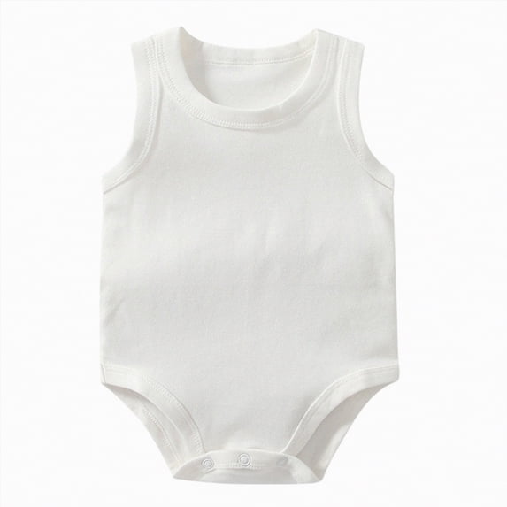 TOWED22 Newborn Baby Girl Clothes Ruffle Sleeve Solid Smocked Bubble Romper Jumpsuit Bow Headband Cute Summer Clothes White,0-3 M