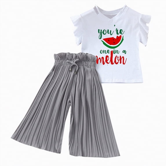 TOWED22 Newborn Baby Girl Clothes Sleeveless Ruffle Halter Tops with Lace Hem Long Pants 2pcs Outfits Set(Grey,10-12 Y)