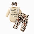 thumbnail image 1 of TOWED22 Newborn Baby Girl Fall Winter Clothes Outfit Set Sweet Ruffle Romper, Pants and Headband Infant Clothing,3-6 M, 1 of 6