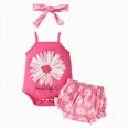 thumbnail image 1 of TOWED22 Newborn Baby Girl Summer Outfits Cute Bear Ruffle Sleeveless Romper Bodysuit Jumpsuit Tops Shorts Set 2Pcs Clothes(Hot Pink,0-3 M), 1 of 7