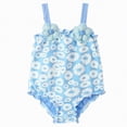 thumbnail image 1 of TOWED22 Newborn Baby Girl Swimsuit Toddler Ruffle Swimsuit Bikini Tankini Infant Swimwear One Piece Bathing Suits for Girls Blue,0-6 M, 1 of 4