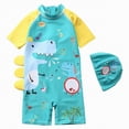 thumbnail image 1 of TOWED22 Newborn Infant Baby Boy Girls Shark One Piece Swimsuit Short Sleeve Zip Up Rash Guard Swimwear Sun Protection Bathing Suits Light Green,4-5 Y, 1 of 5