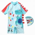 thumbnail image 1 of TOWED22 Newborn Infant Baby Boy Girls Shark One Piece Swimsuit Short Sleeve Zip Up Rash Guard Swimwear Sun Protection Bathing Suits Mint Green,1-2 Y, 1 of 5