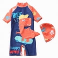 thumbnail image 1 of TOWED22 Newborn Infant Baby Boy Girls Shark One Piece Swimsuit Short Sleeve Zip Up Rash Guard Swimwear Sun Protection Bathing Suits Orange,5-6 Y, 1 of 5