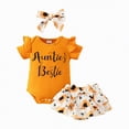 thumbnail image 1 of TOWED22 Newborn Infant Baby Girl 2 Piece Summer Outfits Tank Romper Top + Ruffle Bloomer Shorts Set Clothes Orange,0-3 M, 1 of 8