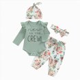 thumbnail image 1 of TOWED22 Newborn Infant Baby Girl Clothes 4Pcs Outfits Ruffle Romper Floral 4Pcs Pants Sets Toddler Girls Clothing Set,0 M, 1 of 7