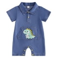 thumbnail image 1 of TOWED22 Newborn Summer Romper Clothes Graphic Print Short Sleeve Cotton Jumpsuit Bodysuit One-Piece Unisex for 3 6 12 18 Months(Blue,3-6 M), 1 of 9