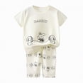 thumbnail image 1 of TOWED22 Newborn Toddler Baby Girl Boy 2pcs Summer Clothes Vibrant Graphic Short Sleeve Tee T-Shirt Elastic Waist Shorts Set Outfit(Purple,7-8 Y), 1 of 6