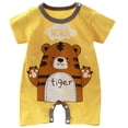 thumbnail image 1 of TOWED22 Newborn Unisex Jumpsuit Romper Summer Bodysuit One-Piece Short Sleeve Cute Print Clothes for 3M 6M 9M 12M 18M 24M(Light Yellow,6-9 M), 1 of 7