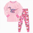 thumbnail image 1 of TOWED22 Pajamas For Kids Little Boys Pajamas Dinosaur Cotton 2 Piece Train Toddler Sleepwear Fall Winter Clothes Set 6-12 Months 12-24 Months 2t 3t 4t 5t 6t 7t 8t 9t Children,Light Pink,5-6 Y, 1 of 5