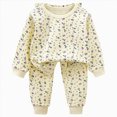 thumbnail image 1 of TOWED22 Pajamas Sets Viscose from Bamboo Toddler Boys Pjs Kids Short Sleeve Graphic Top & Pants Sleepwear 6-12 Months 12-24 Months 2t 3t 4t 5t 6t 7t 8t 9t Children,Beige,3-4 Y, 1 of 5