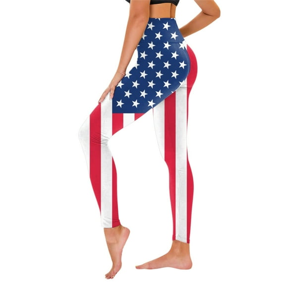 TOWED22 Pants Women American USA Flag Custom Running for Yoga Color Pilates Leggings Pants Women Patriotic Yoga(Red,M)
