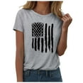 thumbnail image 1 of TOWED22 Patriotic Shirts for Women 4th of July T Shirts American Flag Graphic Tees Tops Raglan Short Sleeve Fourth of July Outfits(Grey,XL), 1 of 5