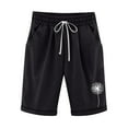 thumbnail image 1 of TOWED22 Bermuda Shorts for Women High Waisted Cotton Linen Workout Pants 2024 Summer Casual Drawstring Knee Length Shorts(Black,4XL), 1 of 7
