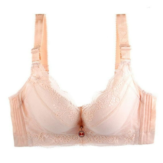 TOWED22 Plus Size Bras,Women's Bra Sheer Lace Bra Plunge Unlined Full Coverage See Underwire Bra Beige,48C