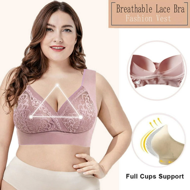 TOWED22 Plus Size Bras,Women's Lace Bralette Cami Lightly Padded