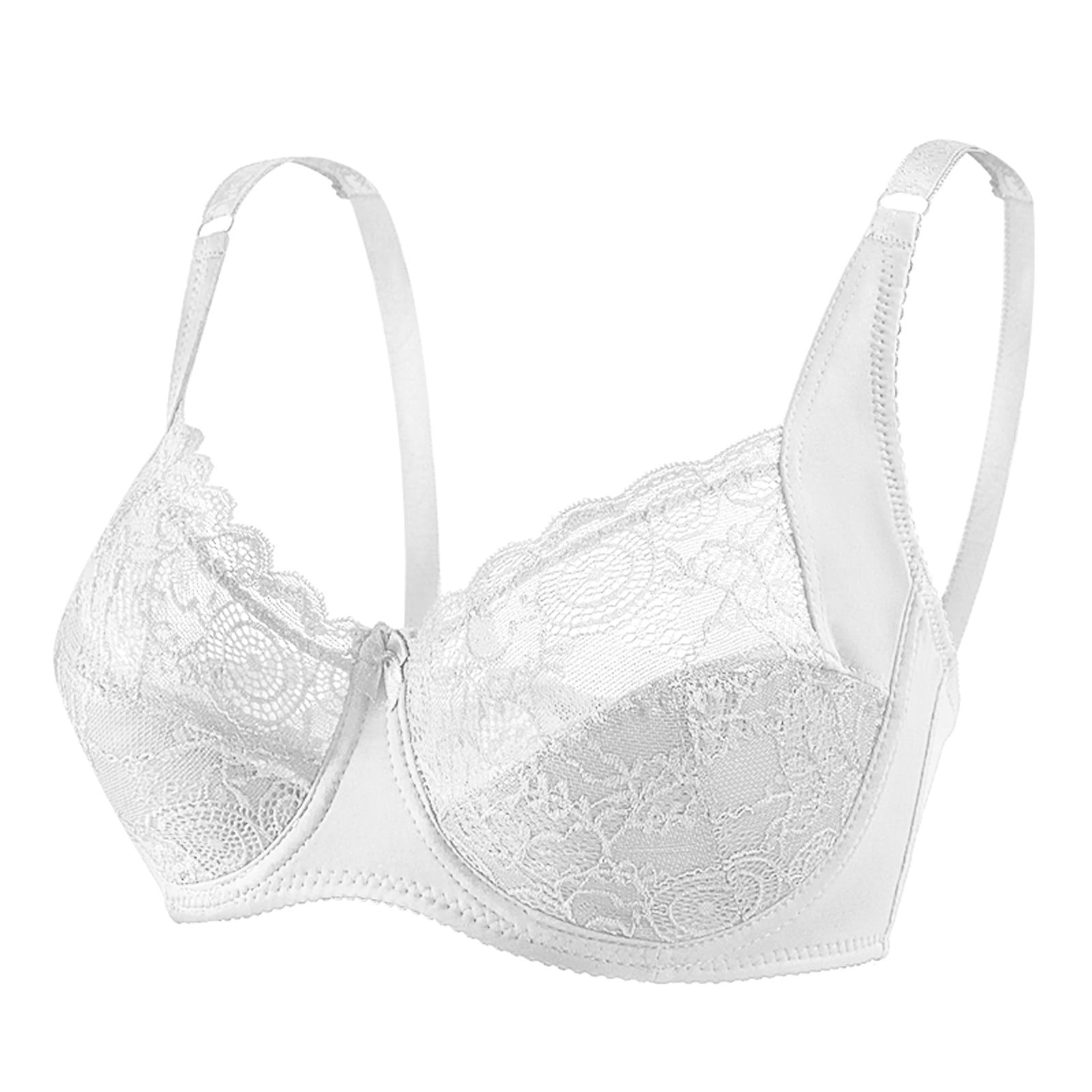 TOWED22 Plus Size Bras,Women's Lightly Lined Underwire Smooth Full Figure  Balconette Bra,White 
