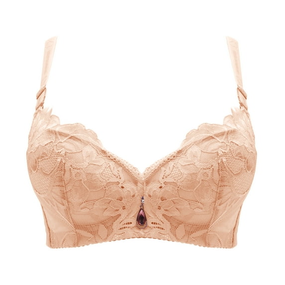 TOWED22 Plus Size Bras for Women,Cozy Bra Comfort Wirefree Full Coverage Seamless Bra with Embedded Pad for Women,Beige