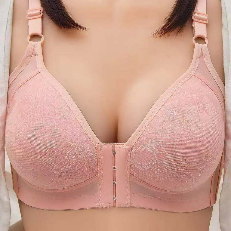 TOWED22 Plus Size Bras for Women,Push Up Bra Womens Lace Bra Raceback  Underwire Balconette Bra Molded Cup Supportive Bras for Women Pink,3XL