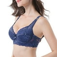 thumbnail image 1 of TOWED22 Plus Size Bras for Women,Women's Wireless Lightly Lined Maternity Nursing Bra Floral Lace,Blue, 1 of 4
