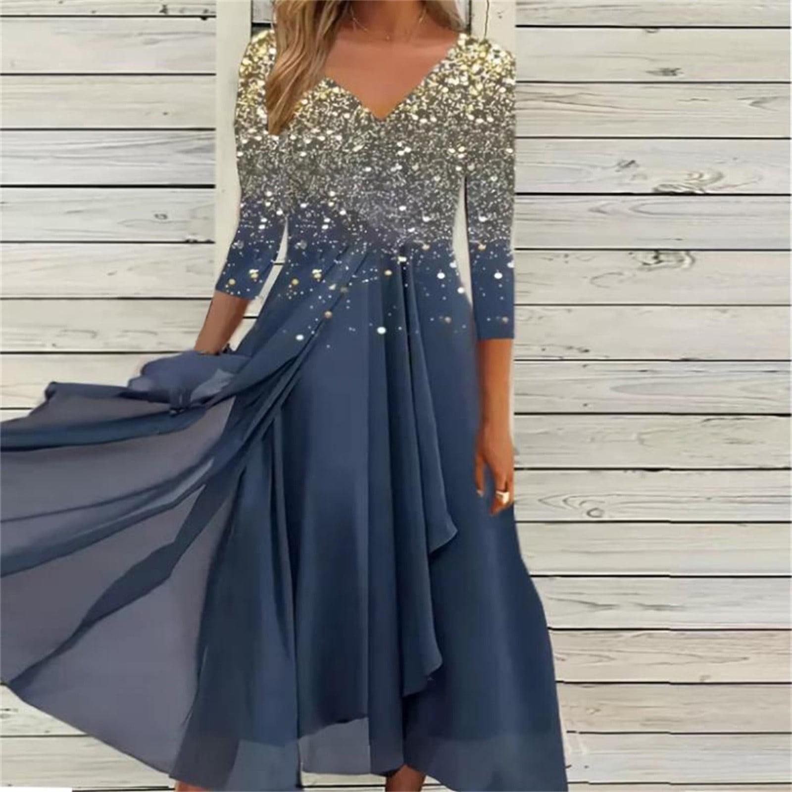 TOWED22 Plus Size Christmas Dress,Women's Bridesmaid Lace Dress, Formal  Cocktail Chiffon Dresses, Wedding & Prom(Gold,3XL) - Walmart.com