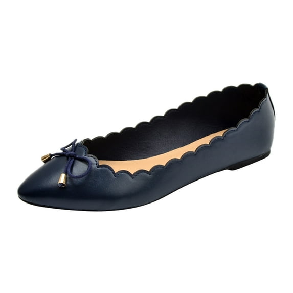 TOWED22 Pointed Toe Flats for Women Dressy Comfortable, Knit Ballet Flat Shoes Casual Shoes Walking Flats Office Shoes(Navy,9)