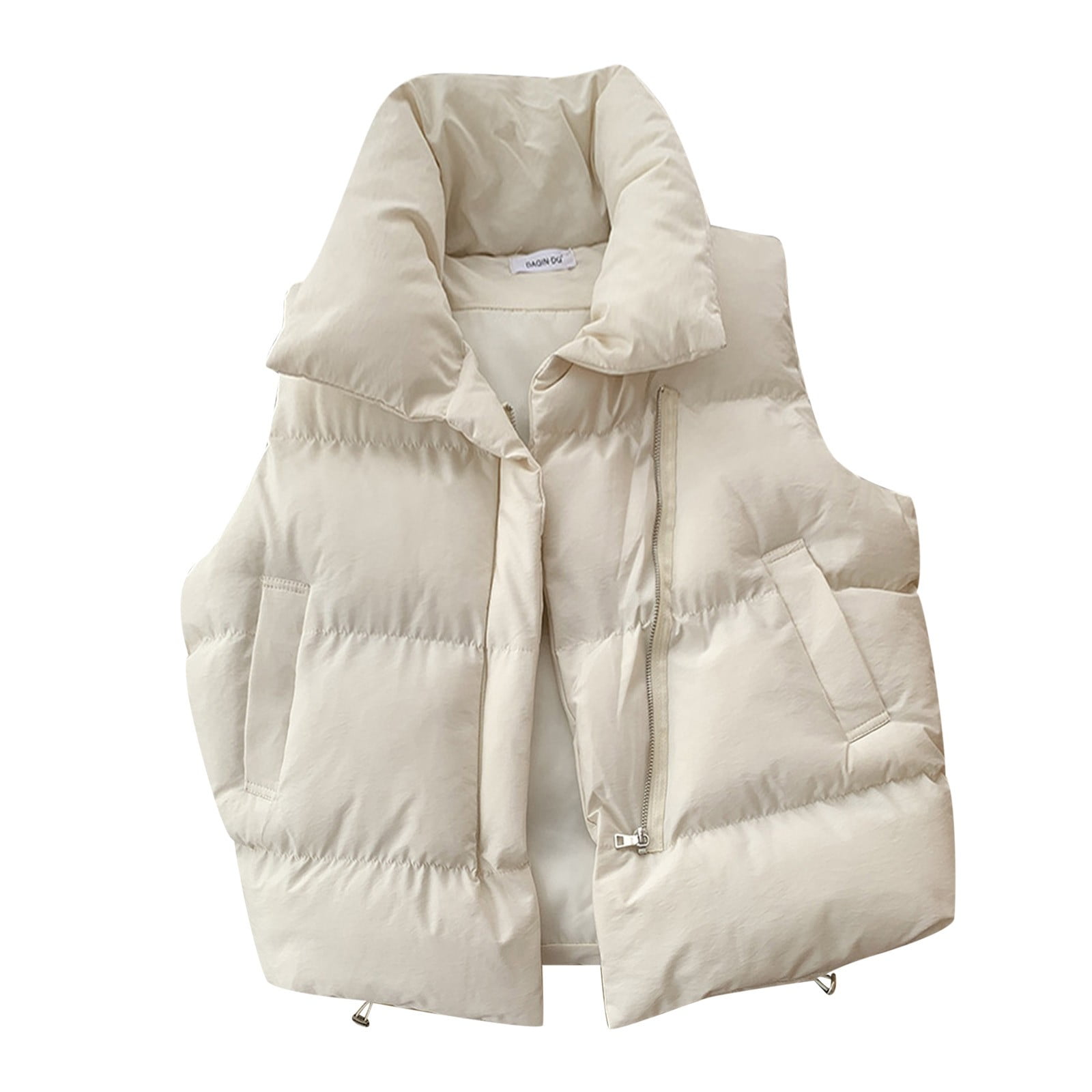 TOWED22 Puffer Vest Women, Sleeveless Stand Collar Zip Up