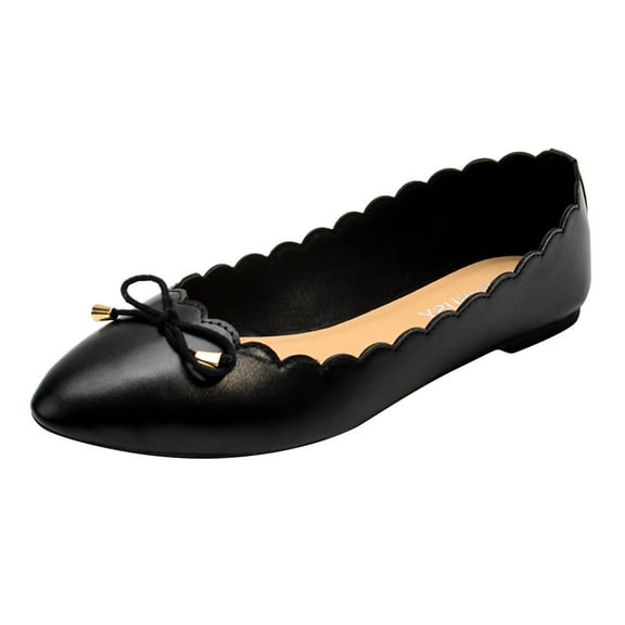 TOWED22 Sandals Slip on Pumps Flat Pointed Toe Sparkle Pearl Cute Sexy Fashion Casual Summer Wedge Sandalias(Black,9)