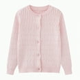 thumbnail image 1 of TOWED22 School Sweater for Girls Girls Cardigan Girls' and Toddler Long Sleeve Button Front Cardigan(Pink,4-5 Y), 1 of 7