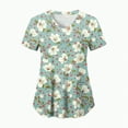 thumbnail image 1 of TOWED22 Scrub Tops Women Short Sleeve Plus Size V-Neck Fun Printed Scrubs Top Medical Nursing Uniforms with Pockets(Mint Green,S), 1 of 6