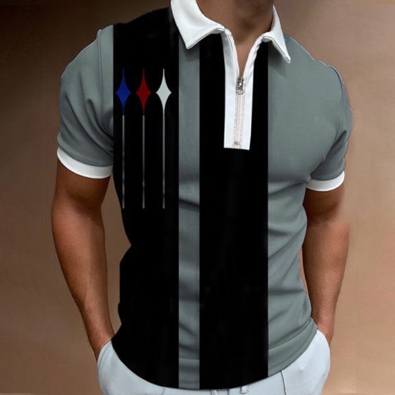 TOWED22 Short Sleeve Polo,Mens Golf Polo Shirt Short Sleeve Performance Moisture-Wicking Cationic Shirt Casual Sports Tennis Shirt Black,L