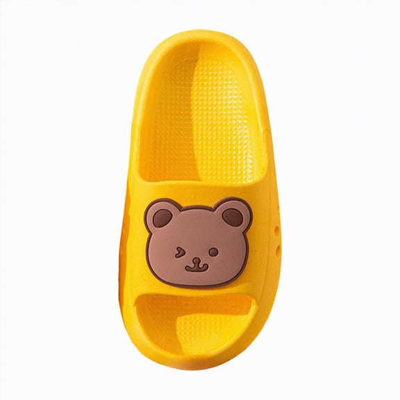 TOWED22 Slides For Kids,Boys Girls Sandals, Toddler Arch Support Slippers For House Shower Beach Non-Slip(Yellow,9.5)