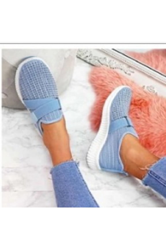 Sneakers for Women's Walking Shoes Lightweight Slip on Travel Sneakers(Blue,9)