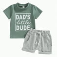 thumbnail image 1 of TOWED22 Summer Outfit Toddler Baby Boy Motorcycle Short Sleeve T-Shirt Shorts Set Infant Boy Clothes 2Pcs Set(Green,6-12 Months), 1 of 9